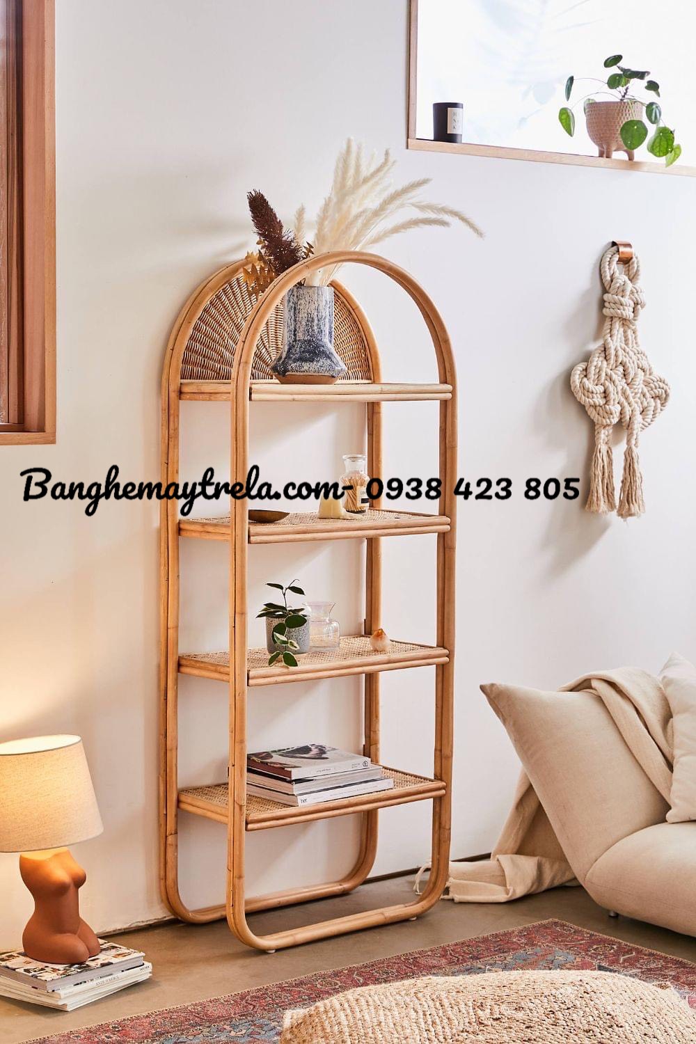 Kệ đựng sách mây tự nhiên